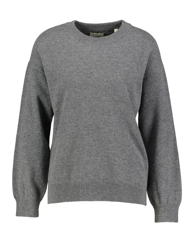 Gant Damen Strickpullover aus Lammwolle Anthrazit