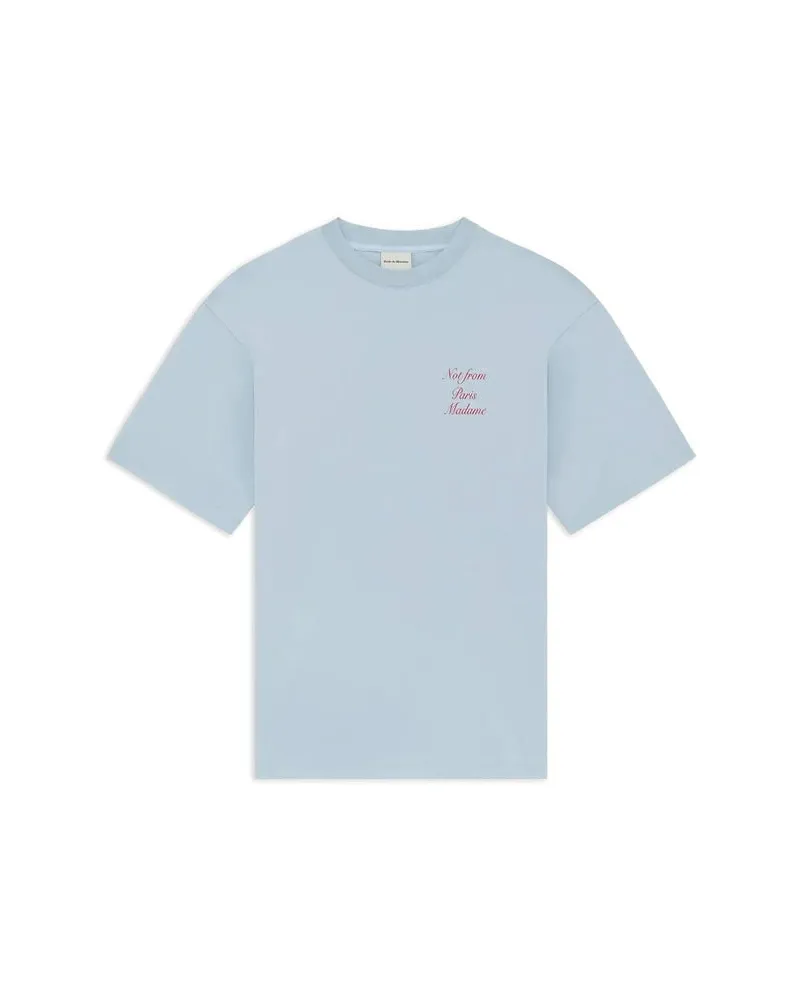 Drôle de Monsieur Herren T-Shirt aus Baumwolle Bleu