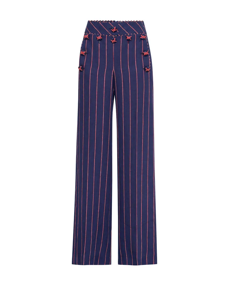 Maison Common Damen Leinenhose Marine