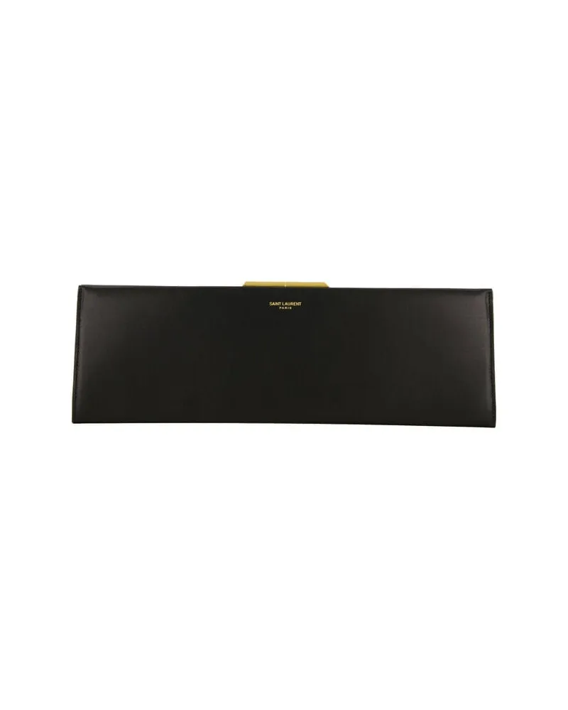 Saint Laurent Damen Clutch aus Kalbsleder Schwarz