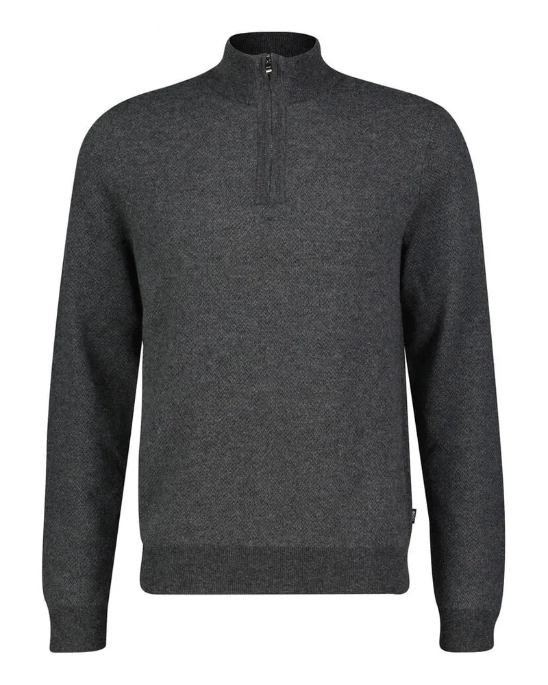 HUGO BOSS Herren Strickpullover aus Wolle-Baumwollmischung H-HETTORE Schwarz