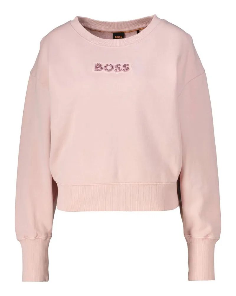 HUGO BOSS Damen Sweatshirt aus Baumwolle C_ELAY_STONEBADGE Pink
