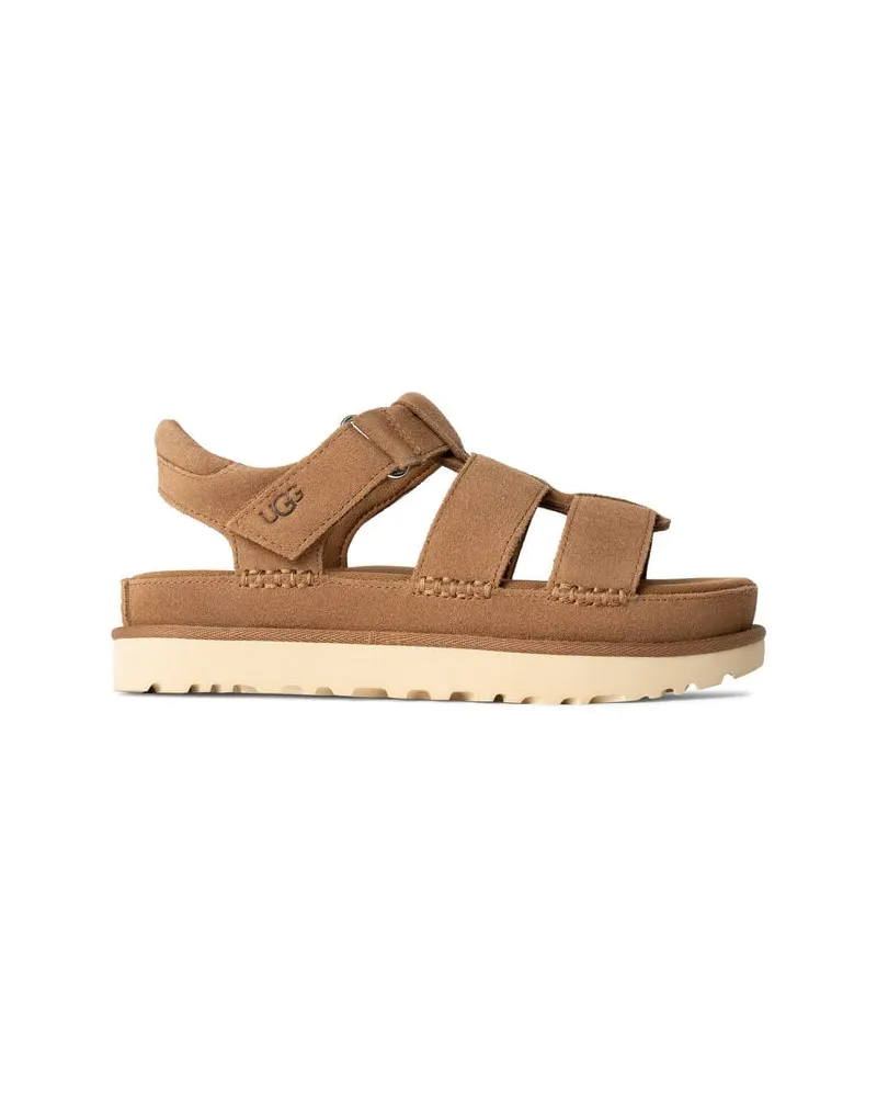 UGG Damen Sandalen aus Veloursleder GOLDENSTAR Cognac