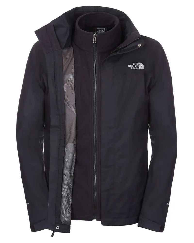 The North Face Herren Doppeljacke / 3-in-1 Wanderjacke EVOLVE II TRICLIMATE Schwarz