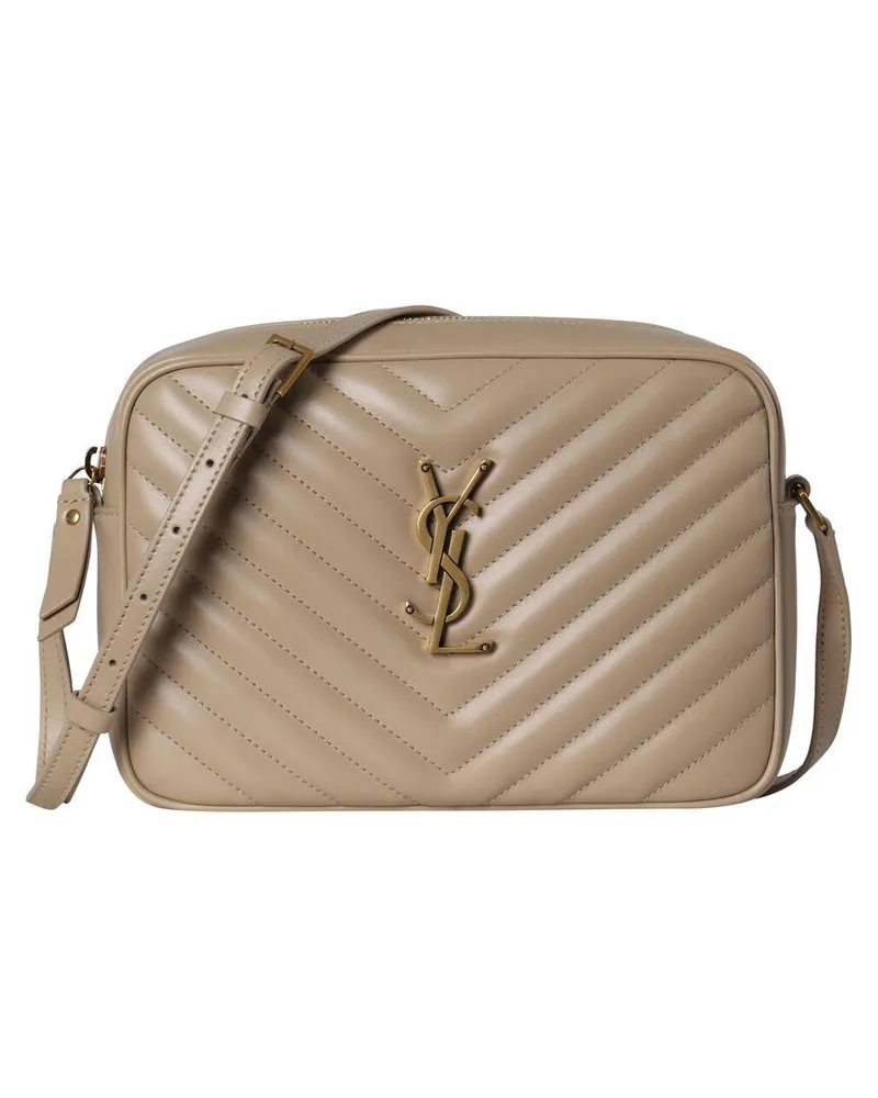 Saint Laurent Damen Umhängetasche LOU CAMERA BAG aus Leder Beige