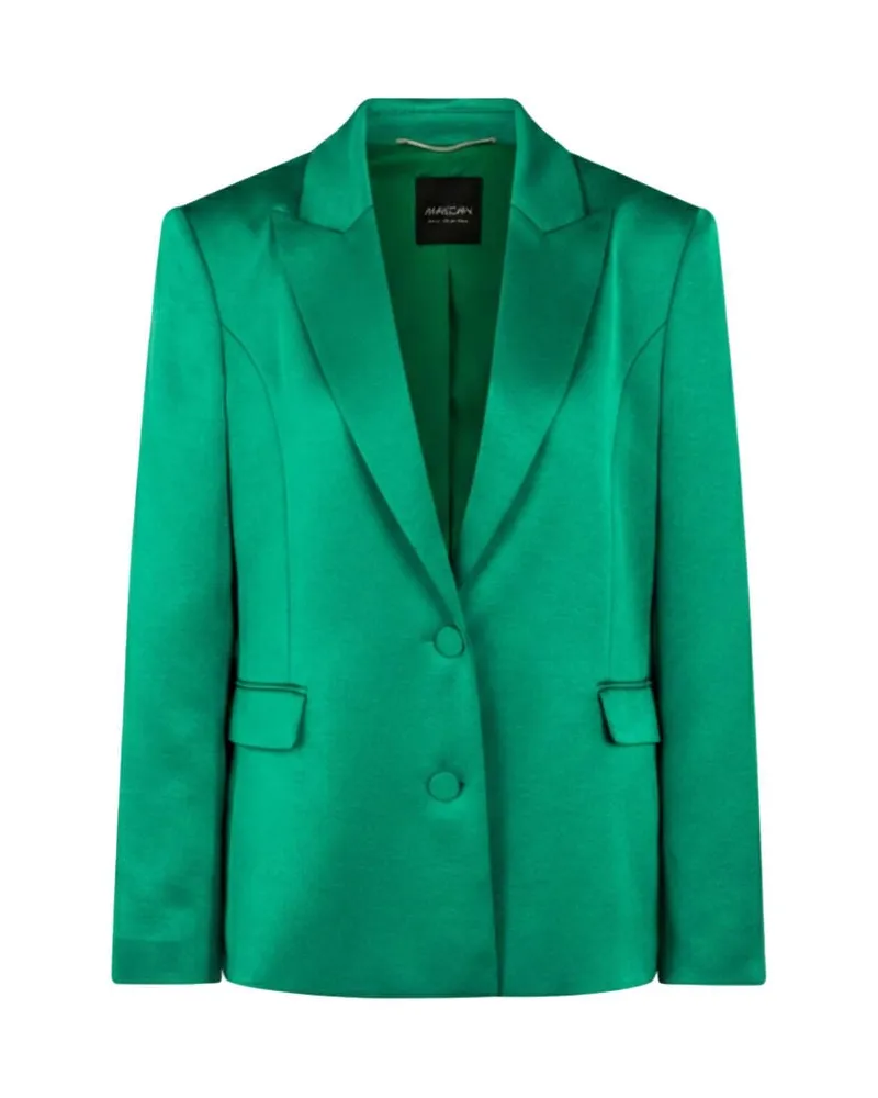 Marc Cain Damen Blazer mit stoffüberzogenen Knöpfen Grün