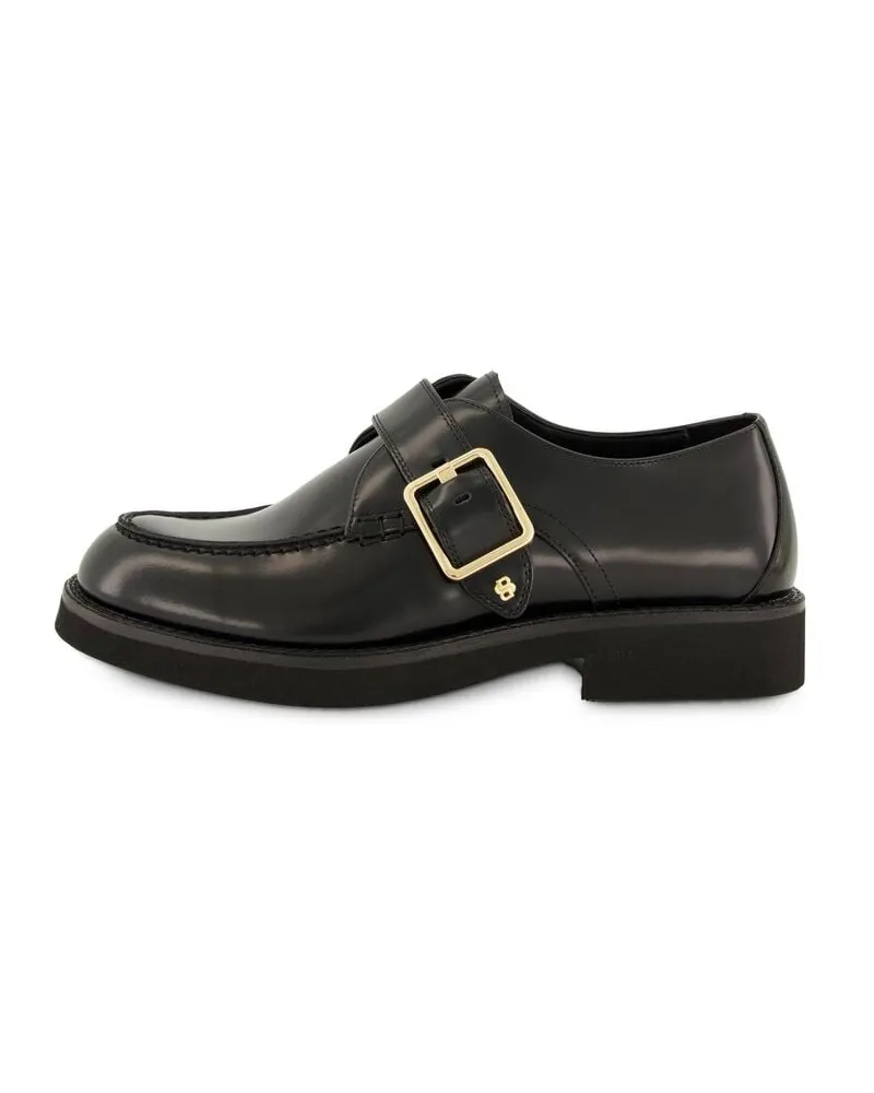 HUGO BOSS Damen Mokassins aus Lackleder ELERI_MONK_BOBK Schwarz