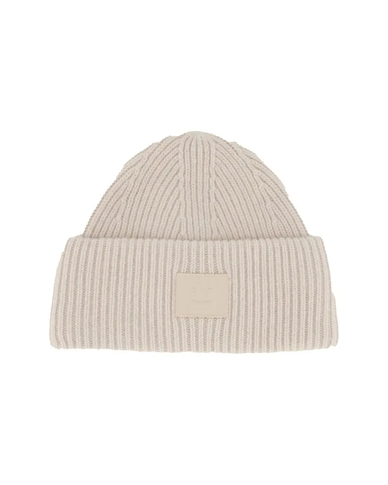 Acne Studios Herren Strickmütze aus Wollle und Yak PANA FACE YAK BEANIE Offwhite