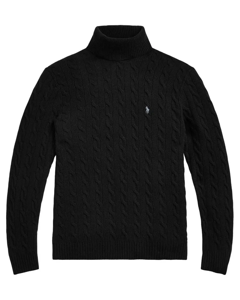 Ralph Lauren Herren Rollkragenpullover mit Kaschmir Schwarz
