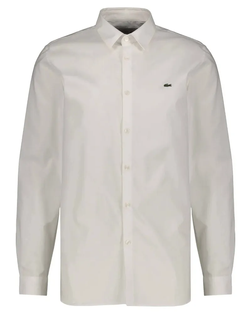 Lacoste Herren Hemd Slim Fit Langarm Weiss