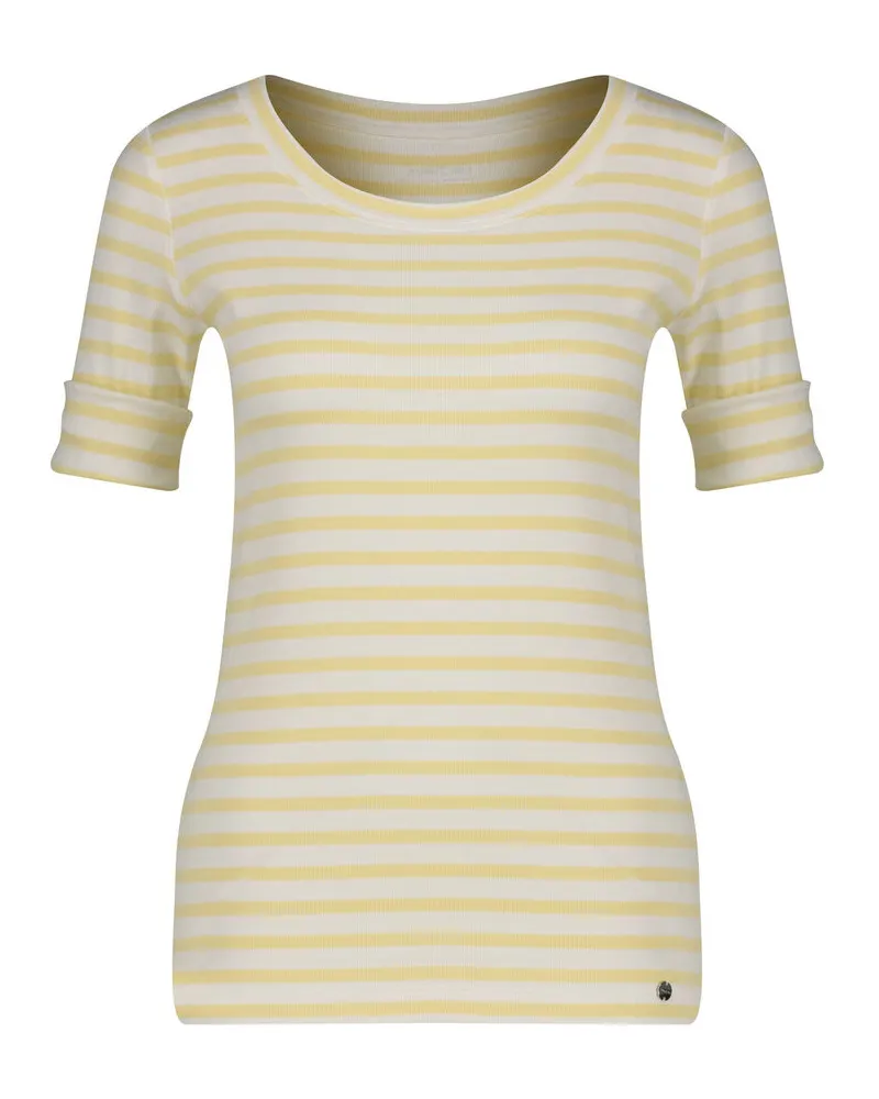 Marc Cain Damen T-Shirt aus Baumwoll-Ripp Grau
