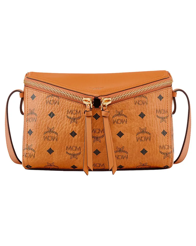 MCM Damen Umhängetasche DIAMANT 3D VI Cognac