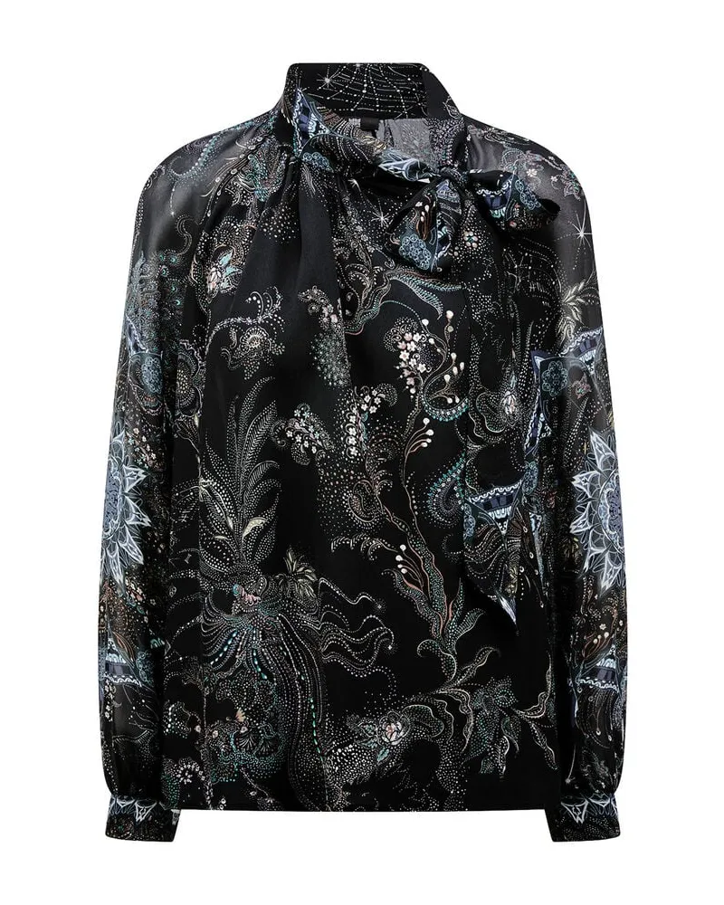Riani Damen Bluse mit Schleifendetail Schwarz