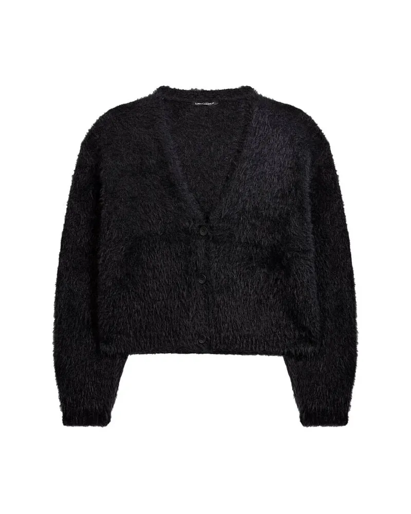 Luisa Cerano Damen Strickjacke mit Wolle Schwarz