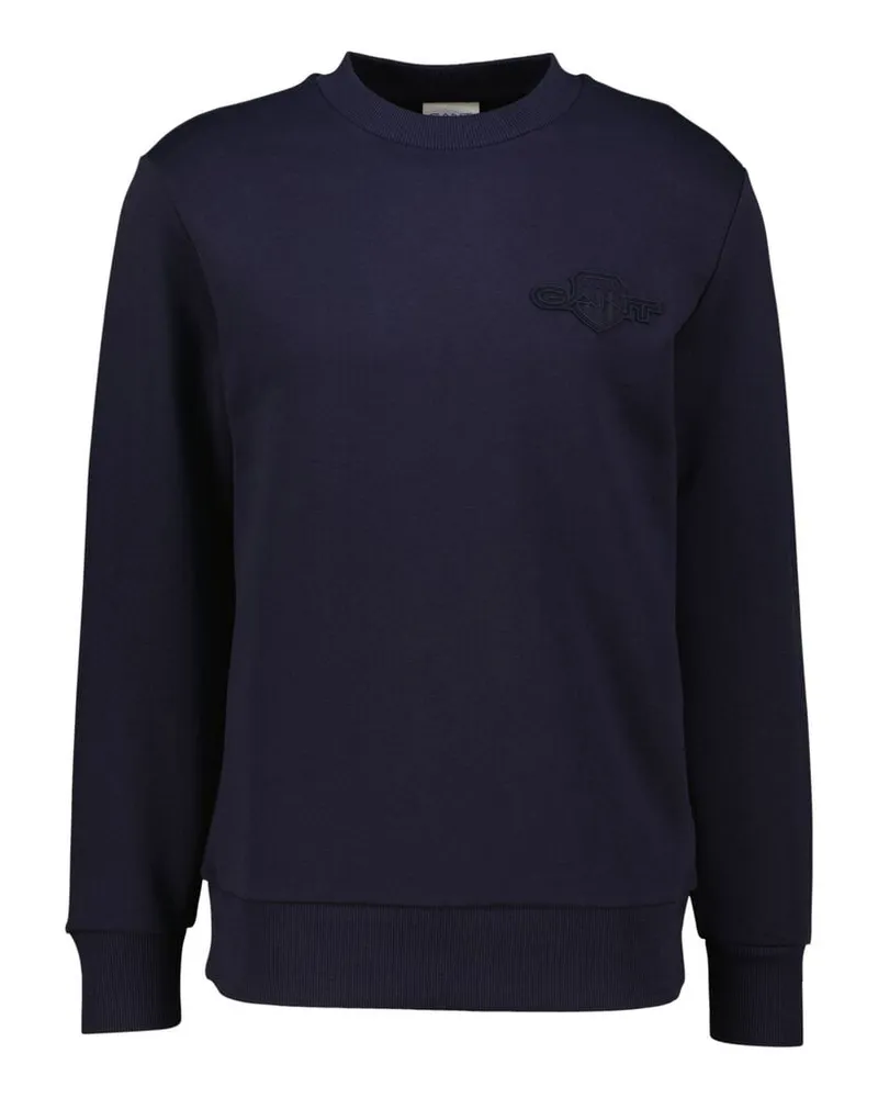 Gant Herren Sweatshirt TONAL SHIELD Regular Fit Marine