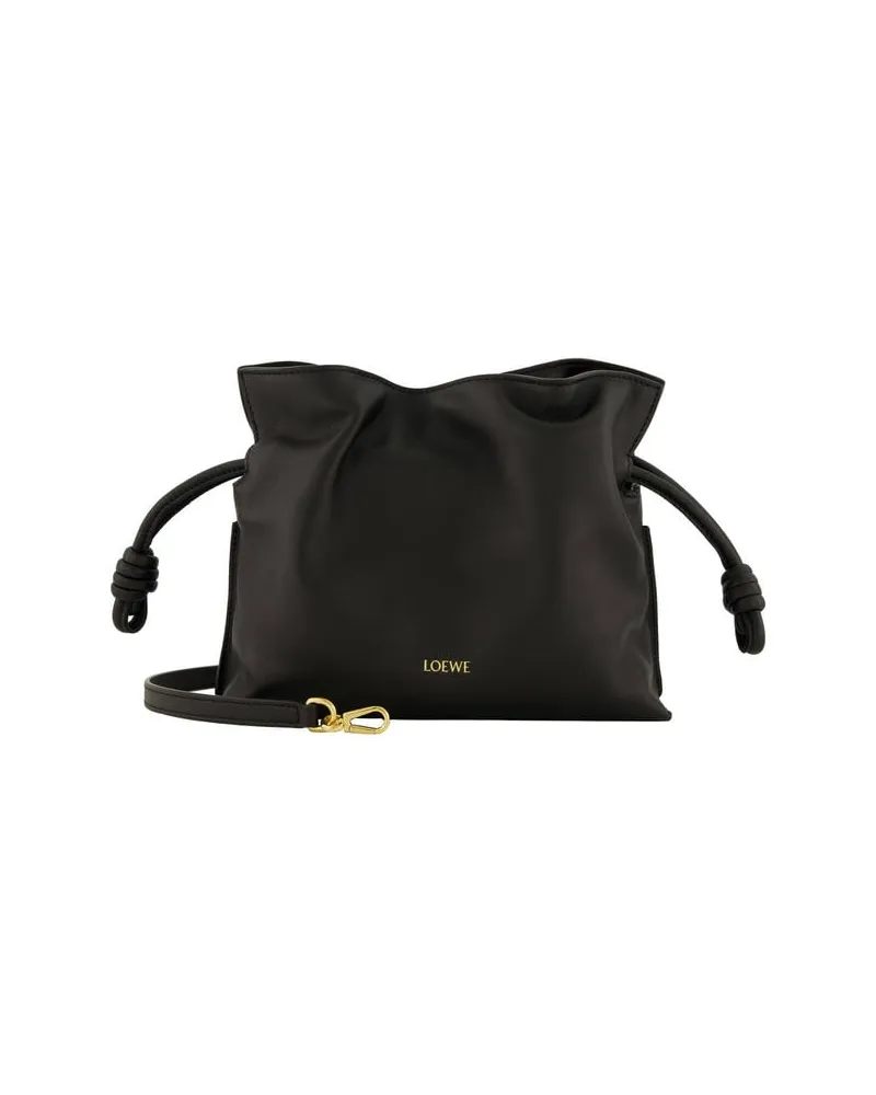 Loewe Damen Clutch aus Leder FLAMENCO Mini Schwarz