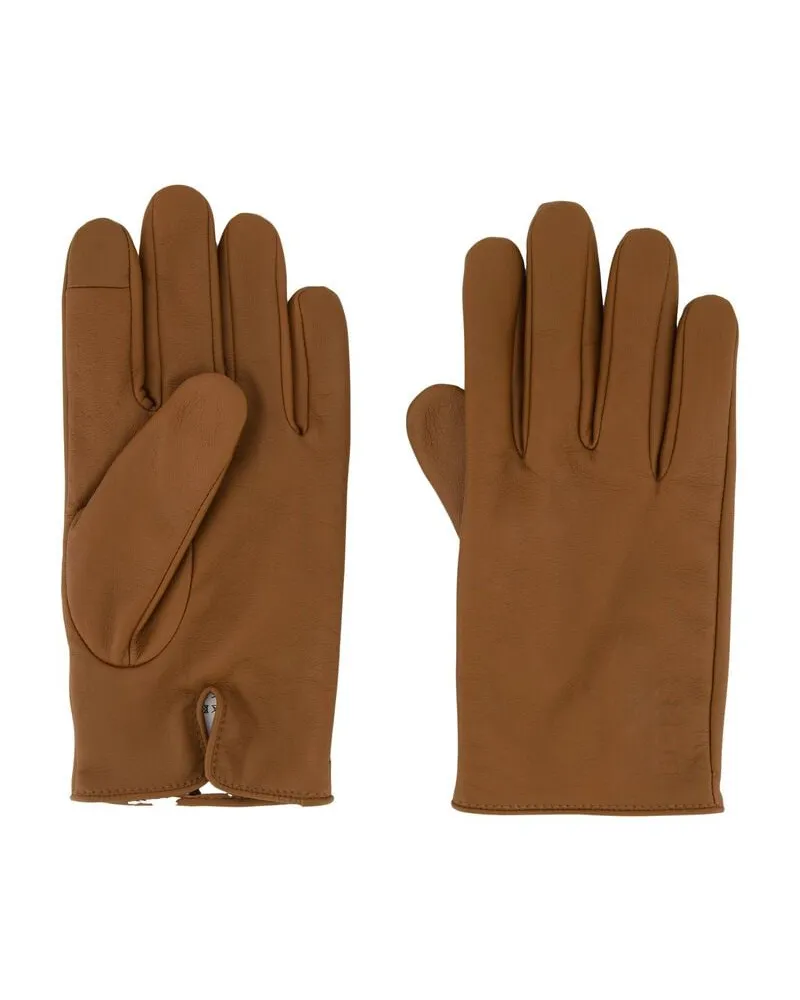 HUGO BOSS Herren Lederhandschuhe Braun