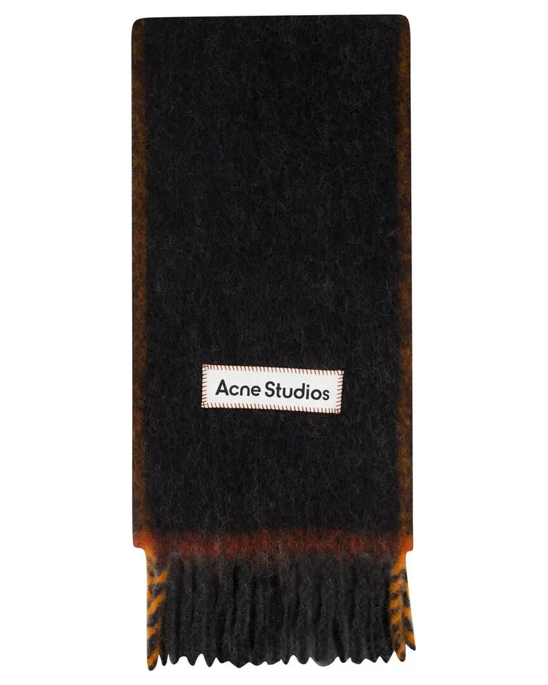 Acne Studios Schal mit Alpaka, Wolle und Mohair Schwarz