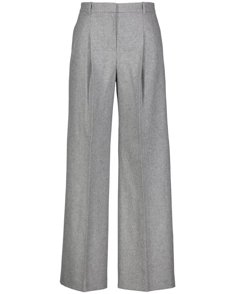 HUGO BOSS Damen Marlenehose mit Recycling-Wolle TIANA4 Silber