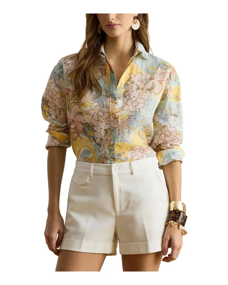 Ralph Lauren Damen Bluse aus Leinen Offwhite