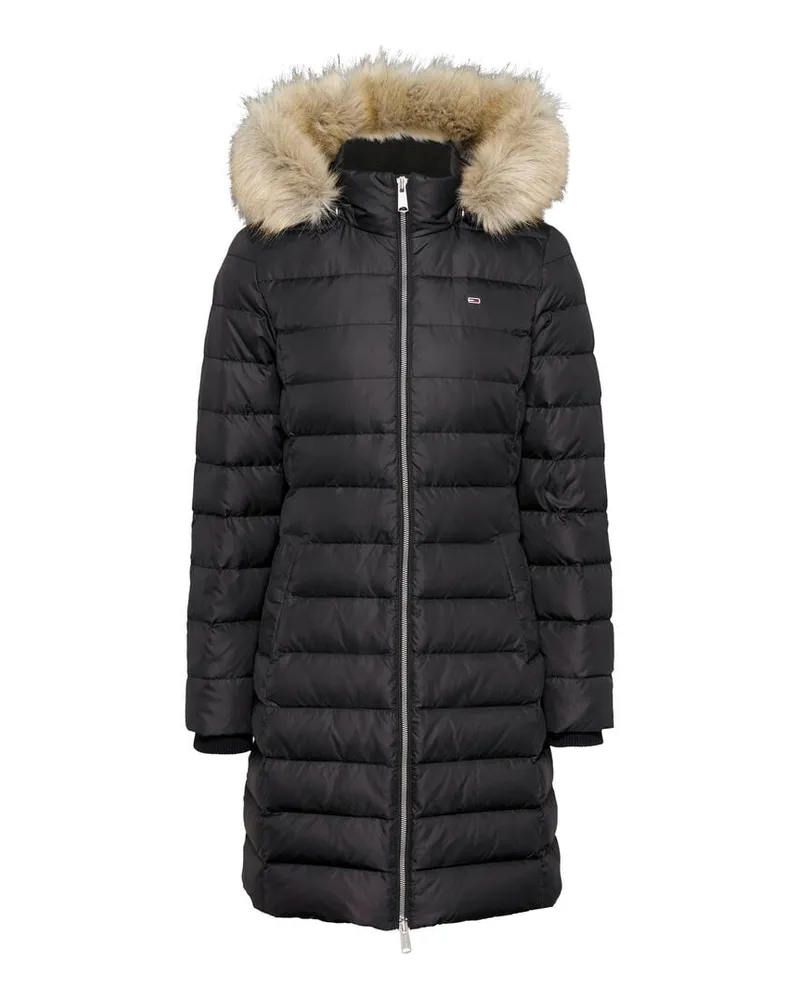 Tommy Hilfiger Damen Daunenmantel mit Kapuze Schwarz