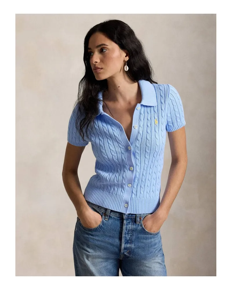 Ralph Lauren Damen Polocardigan aus Baumwolle Hellblau