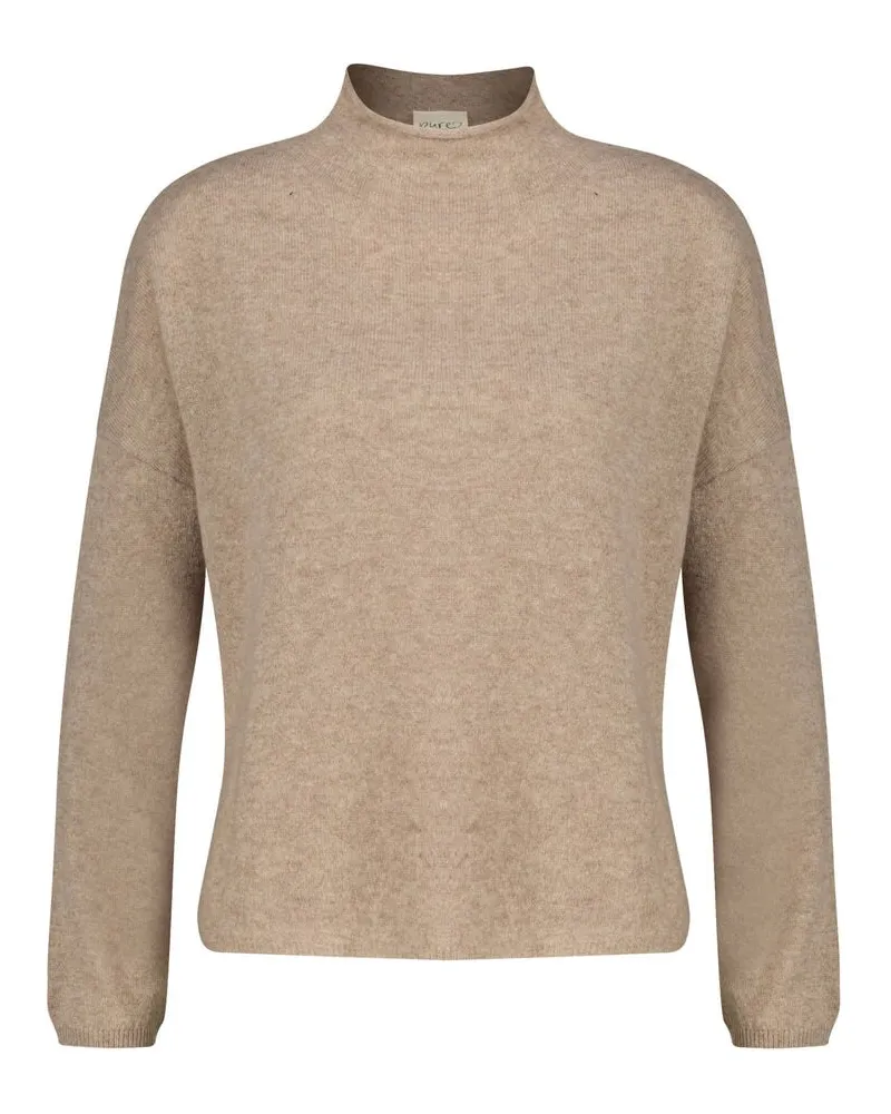 pure Damen Kaschmirpullover Taupe-mel.