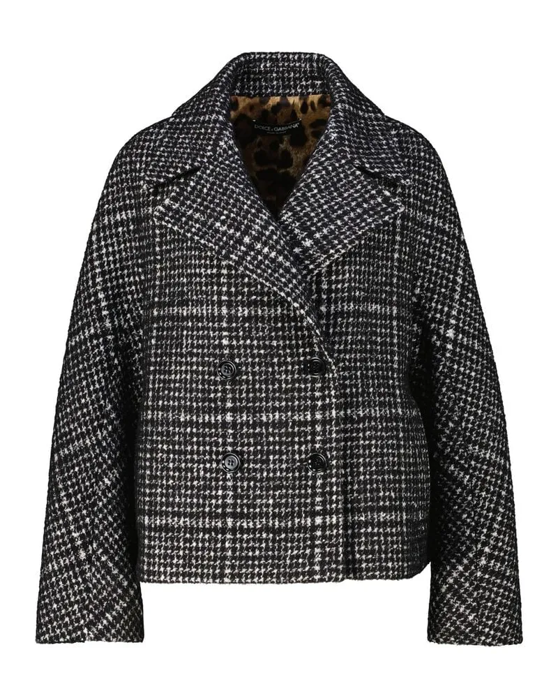 Dolce & Gabbana Damen Jacke mit Wolle, Mohair, Alpaka und Seide Anthrazit
