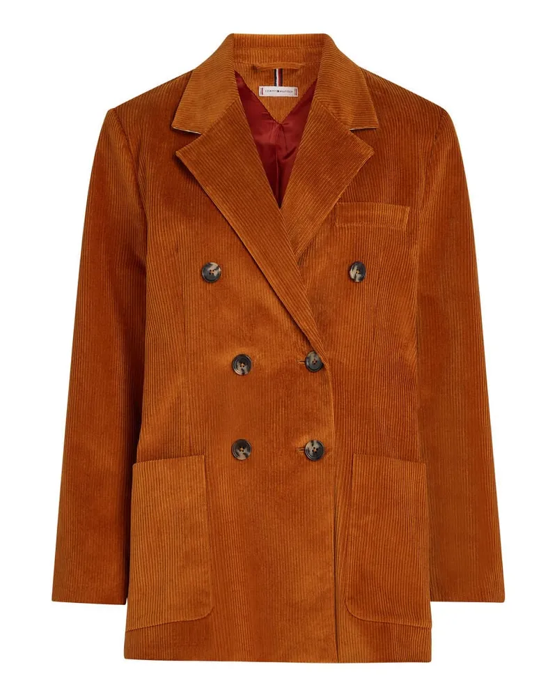 Tommy Hilfiger Damen Blazer aus Cord Relaxed Fit Rost