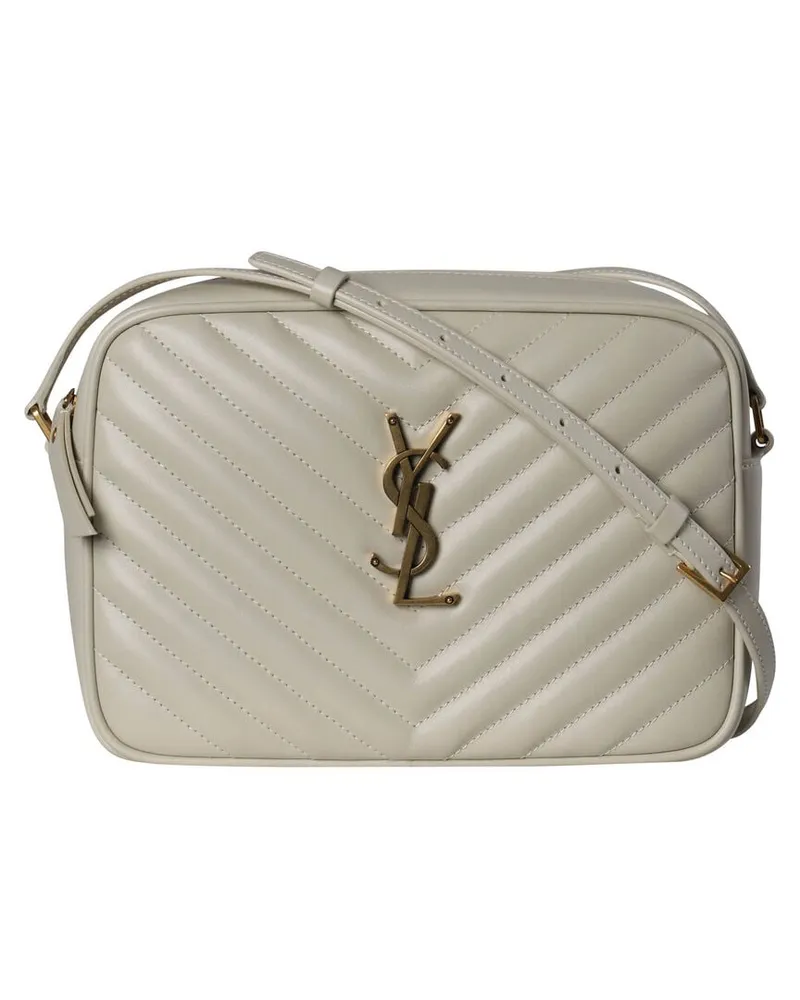 Saint Laurent Damen Umhängetasche LOU CAMERA BAG aus Leder Offwhite