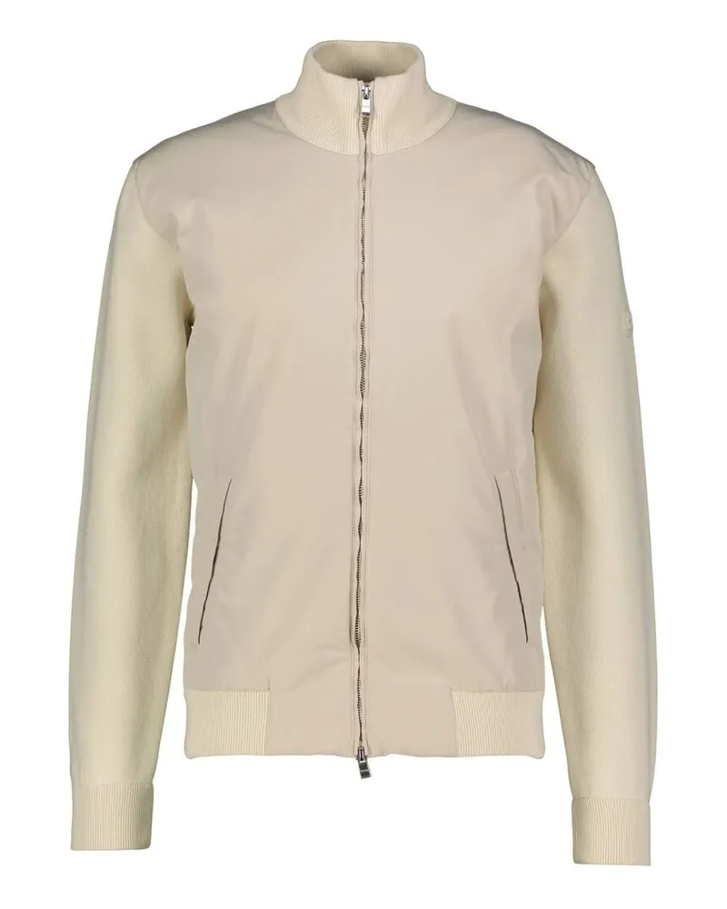 HUGO BOSS Herren Strickjacke mit Wattierung C-IBAIO Weiss