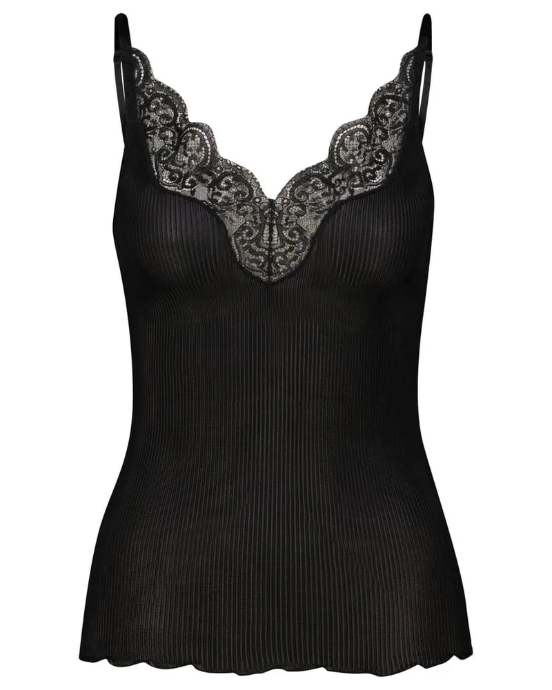 Saint Laurent Damen Top aus Seide Schwarz