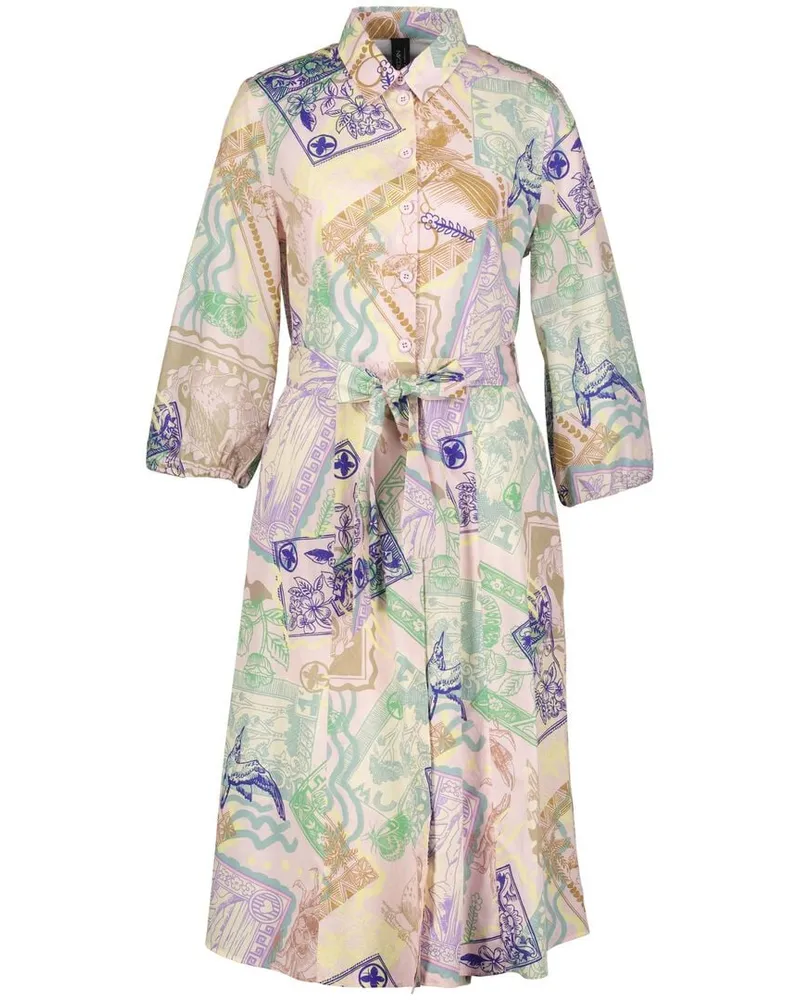Marc Cain Damen Hemdblusenkleid aus Baumwolle Viola