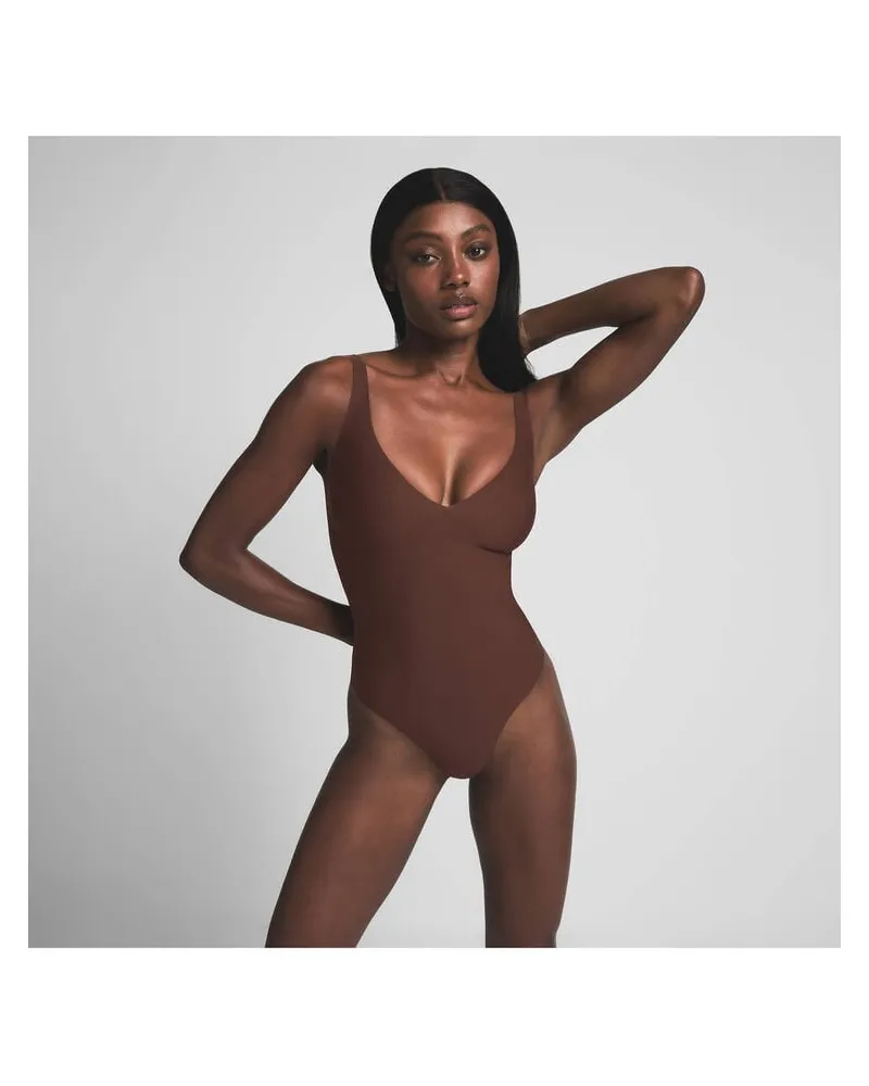 SKIMS Damen Body PLUNGE BODYSUIT Braun