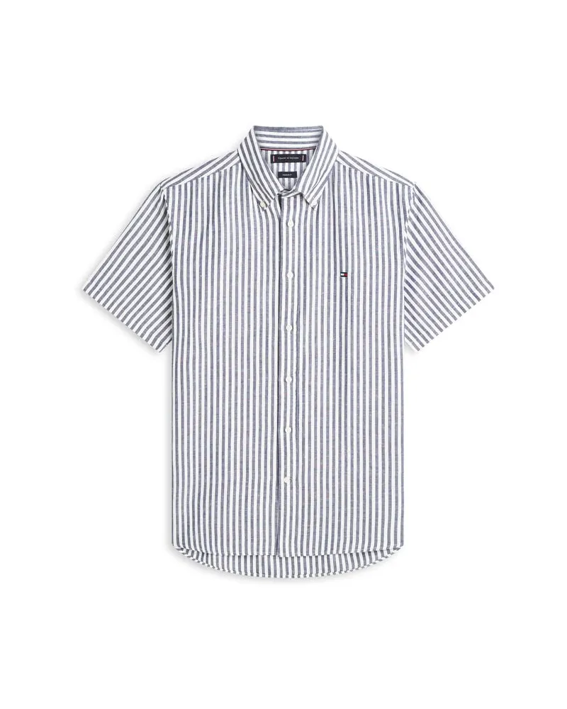 Tommy Hilfiger Herren Hemd aus Leinen Navy