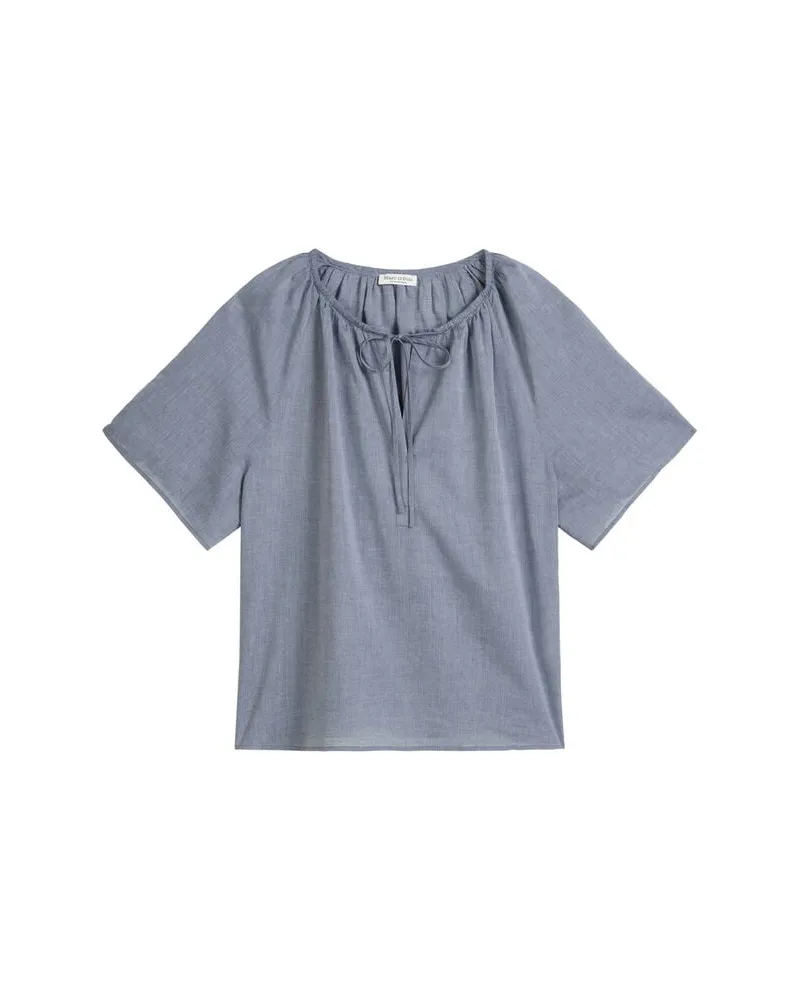 Marc O'Polo Damen Bluse aus Baumwoll-Chambray Relaxed Fit Blau
