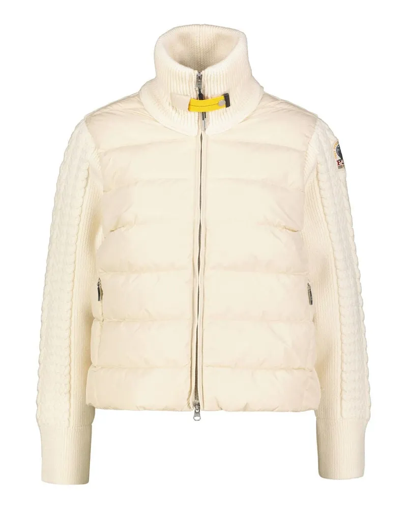 Parajumpers Damen Daunenjacke mit Strickärmel MOONIE HYBRID Offwhite