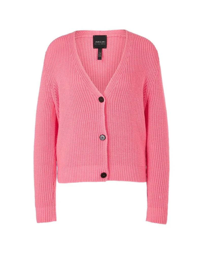 Marc Cain Damen Strickjacke aus Baumwollmischung Rose