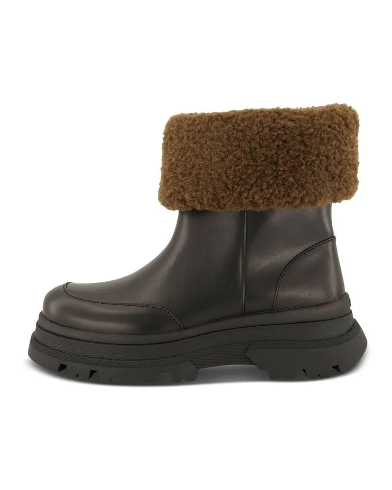 HUGO BOSS Damen Boots aus Leder FOSTER_BOOTIE Schwarz