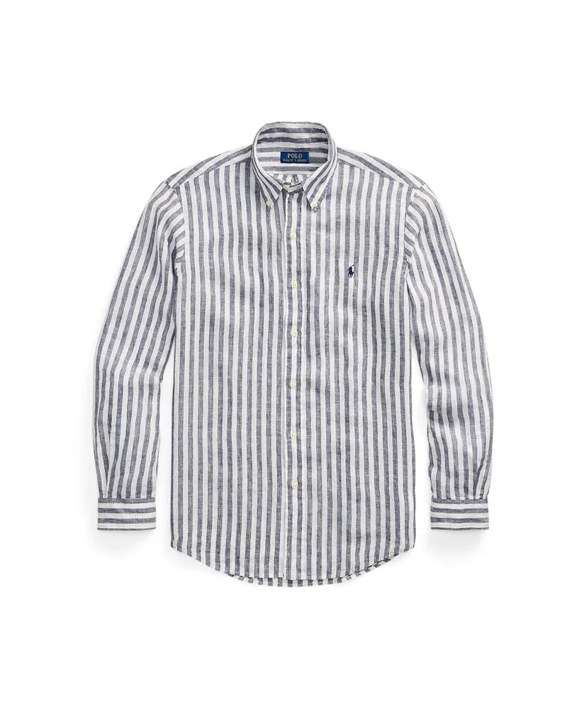 Ralph Lauren Herren Leinenhemd Custom Fit Marine