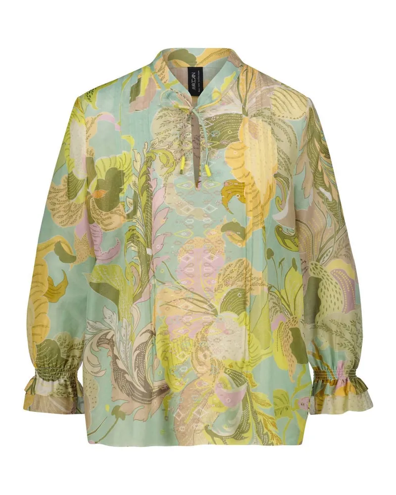 Marc Cain Damen Bluse mit Allover-Print Gelb