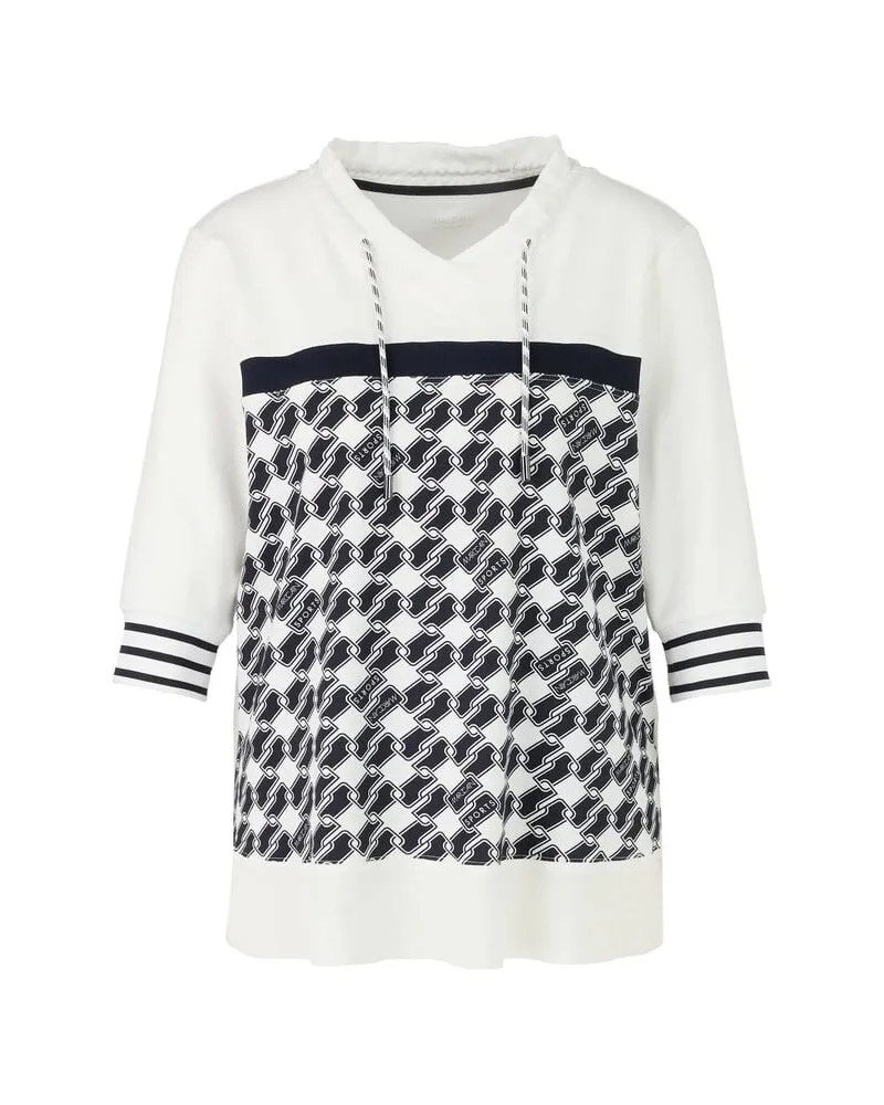 Marc Cain Damen Blusenshirt mit Cube-Design Weiss