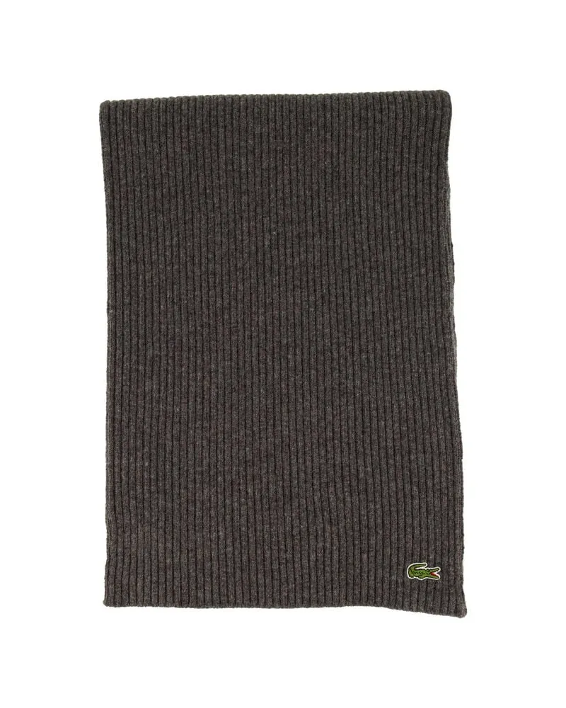 Lacoste Strickschal aus Wolle Grau