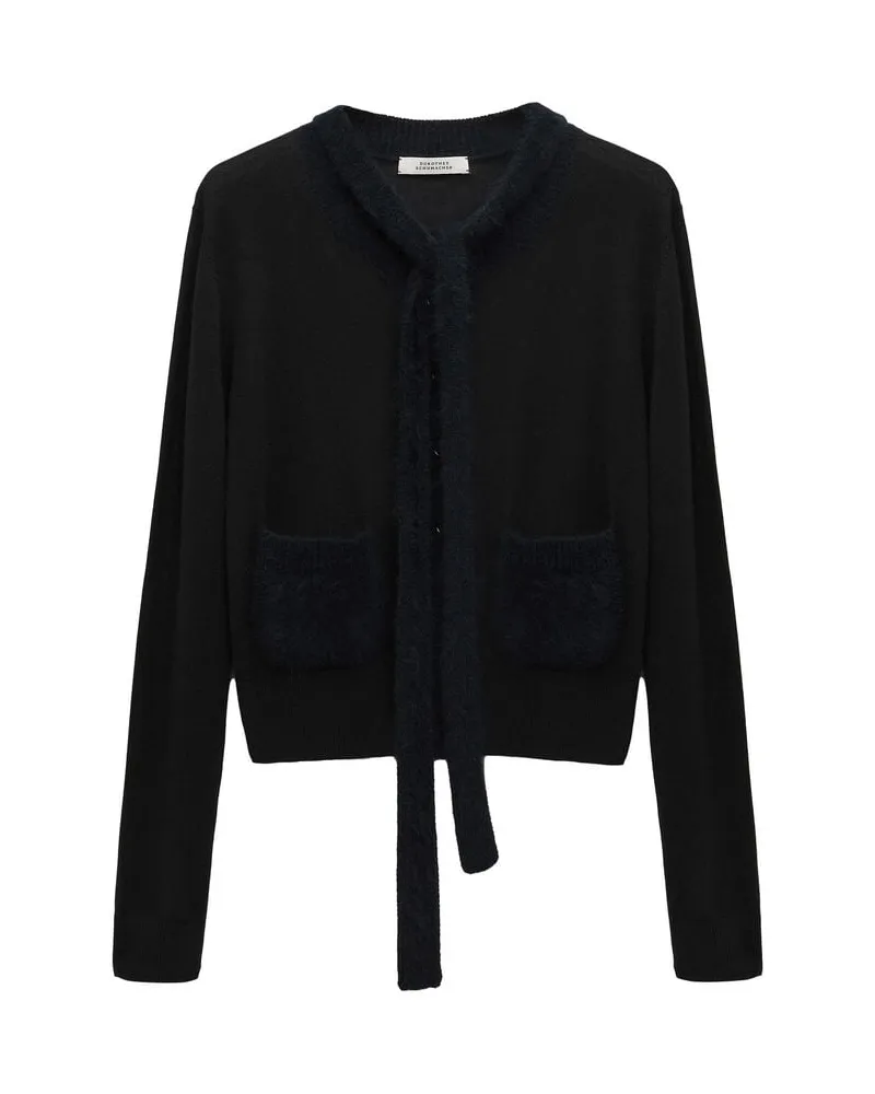 Dorothee Schumacher Damen Strickjacke mit Kaschmir MERINO ROMANCE CARDIGAN Schwarz