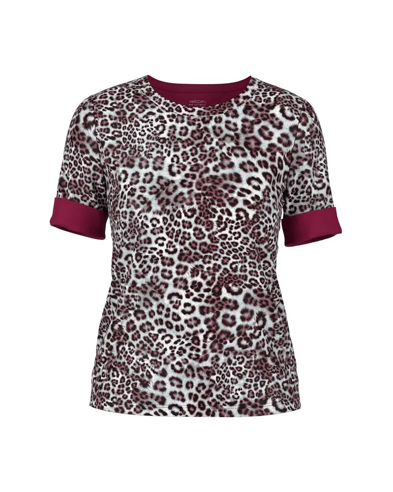 Marc Cain Damen T-Shirt mit Leo-Print Mehrfarbig