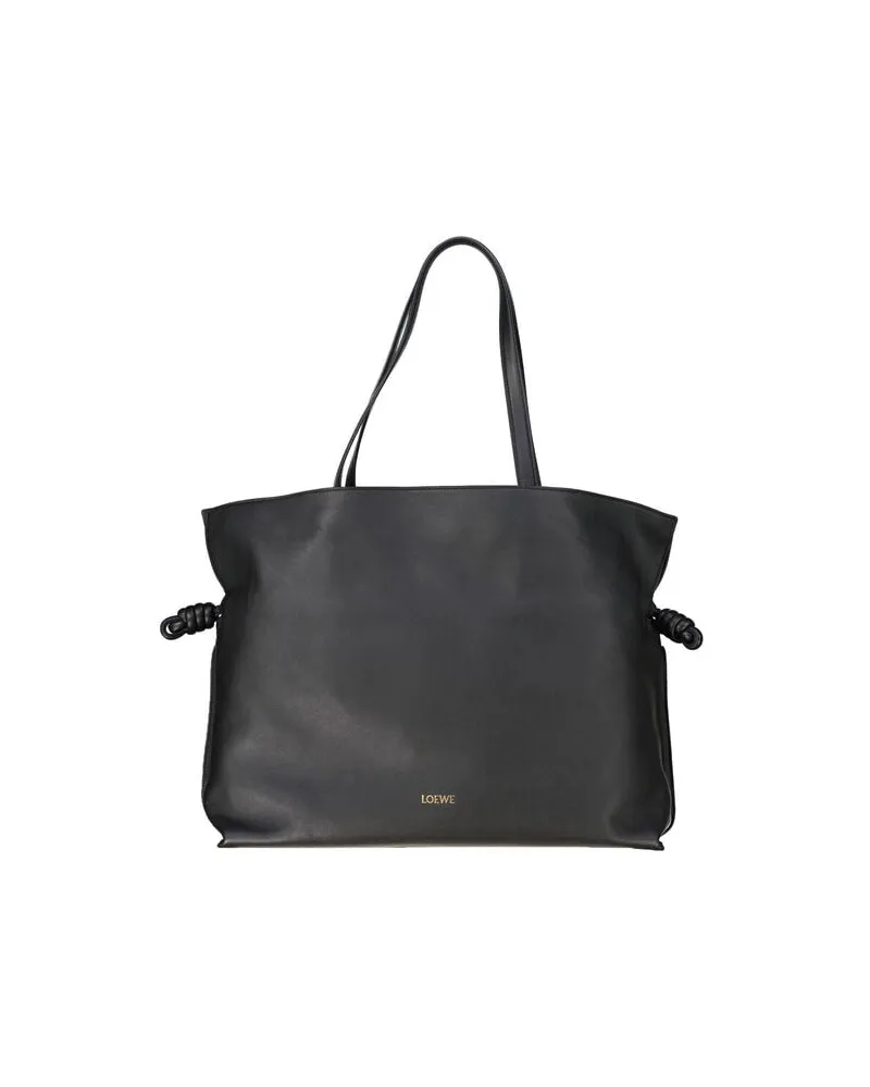 Loewe Damen Shopper aus Kalbsleder FLAMENCO CLUTCH XL Schwarz