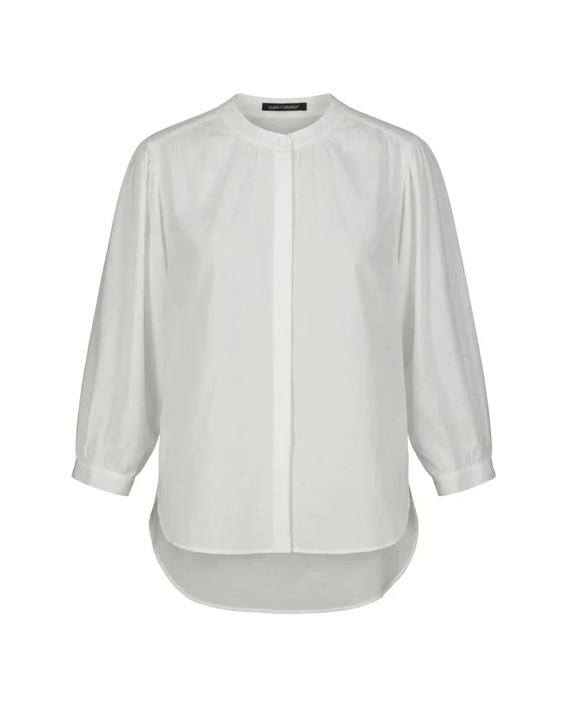 Luisa Cerano Damen Bluse aus Baumwollvoile Weiss