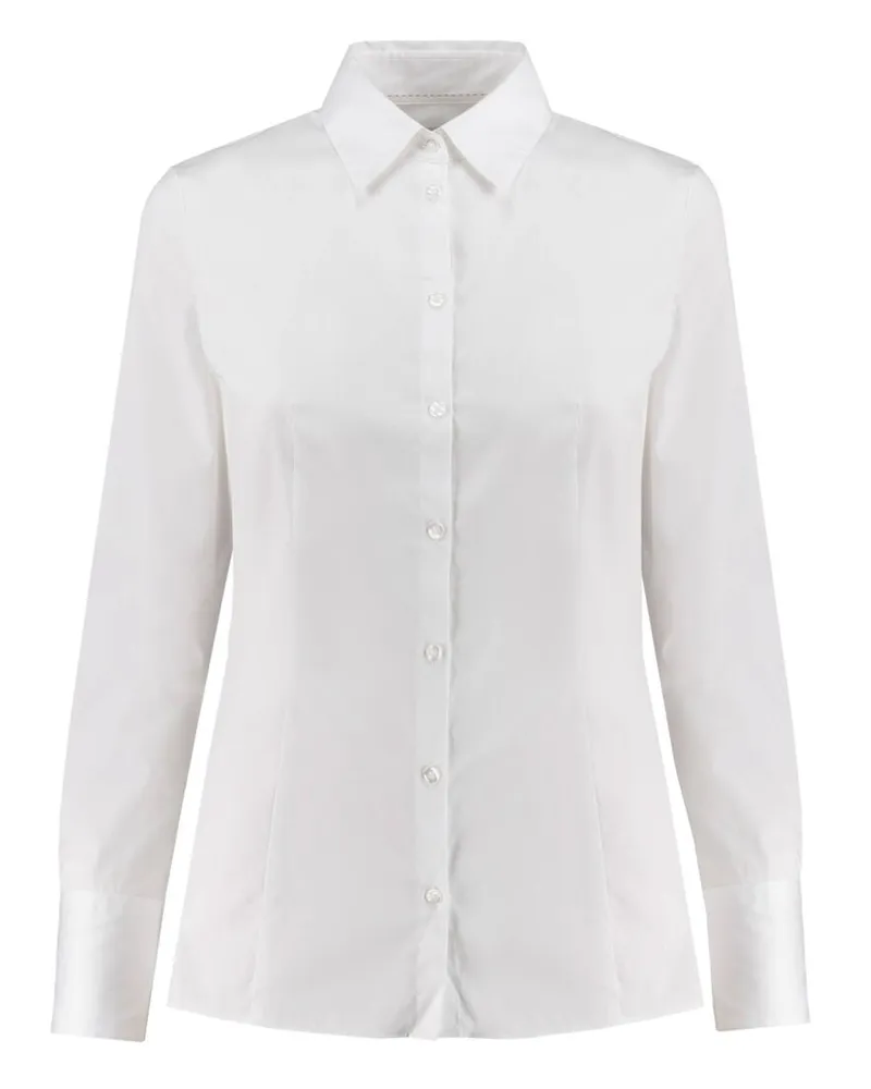 HUGO BOSS Damen Bluse THE FITTED SHIRT bügelleicht Slim Fit Weiss