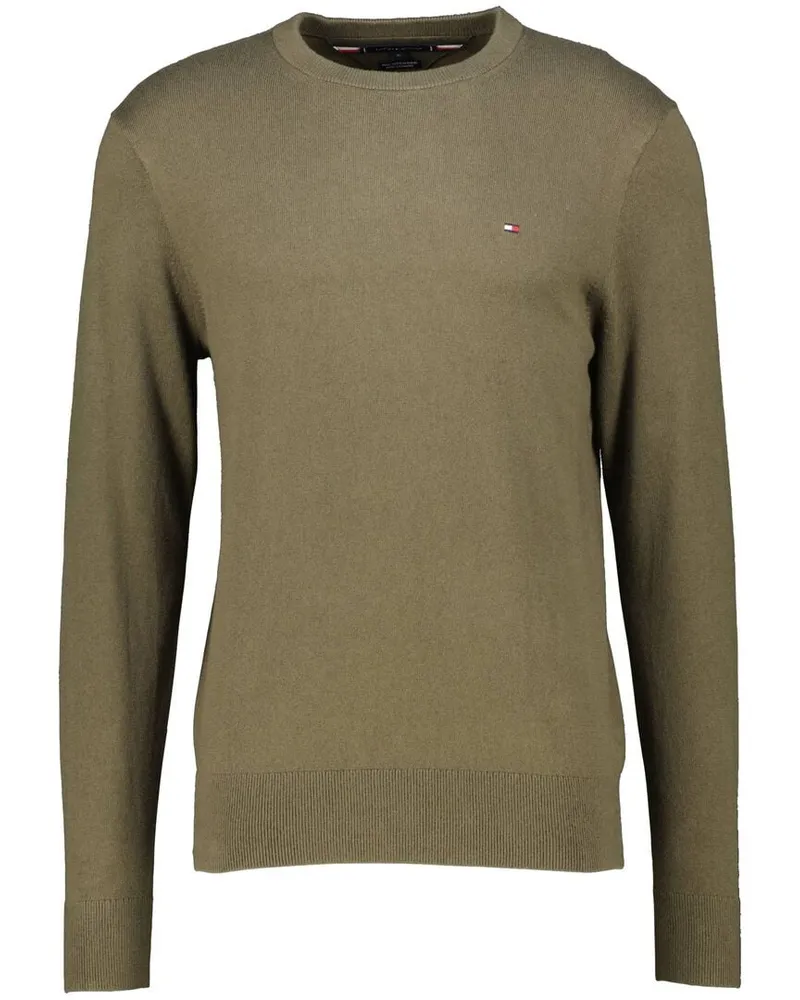 Tommy Hilfiger Herren Strickpullover aus Baumwolle mit Kaschmir Khaki