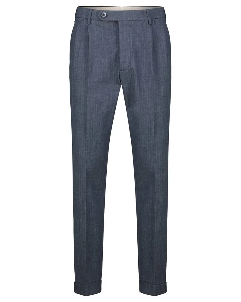 GTA Herren Bundfaltenhose LUCA GIPSY Carrot Fit Marine